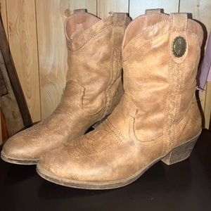 Worn western style boots